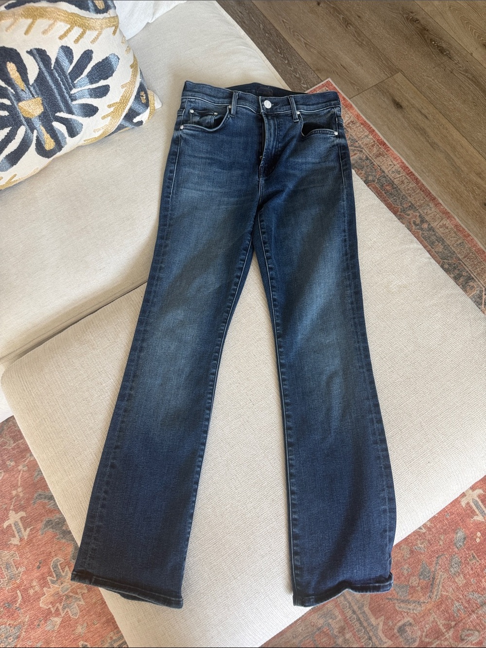 MOTHER Women's Dark Blue insider ankle Jeans